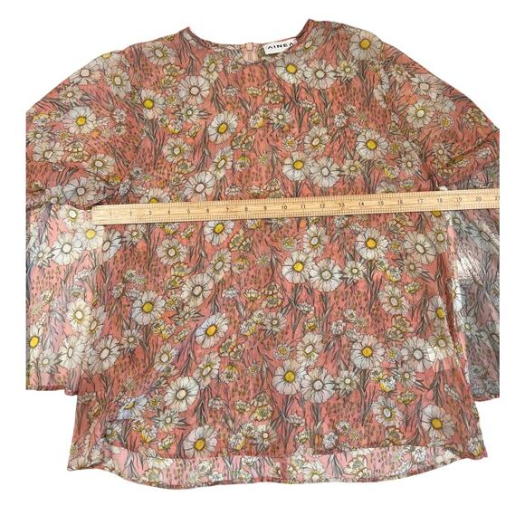 AINEA Sheer Cape Floral Top Women's Size 40 (M) Sustainable Italian Designer 70s - Picture 9 of 12